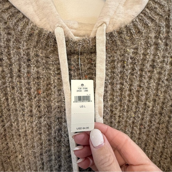 AERIE offline oversized pullover sweater w hood mixed media size large - Picture 4 of 8